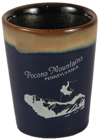 Pocono Mountains Airborne Skier Shot glass