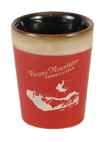 Pocono Mountains Airborne Skier Shot glass
