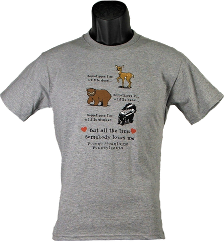 Poconos souvenir T-shirt Grey