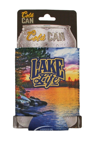 Neoprene coozie Lake Life scene