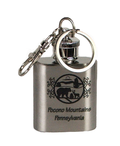 Pocono Mountains Pennsylvania mini flask keychain