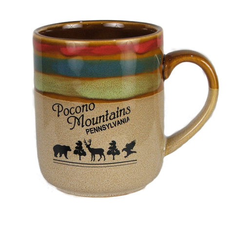 Pocono Mountains Rainbow top ceramic mug wildlife