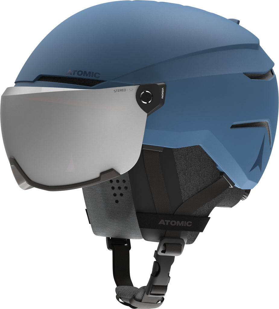 blue snowboard ski helmet 2026 Atomic Savor Visor Stereo Helmet- Ocean