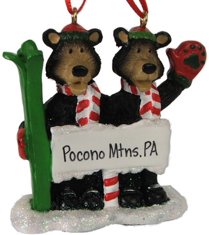 Pocono Mountains Bear Souvenir Ornament