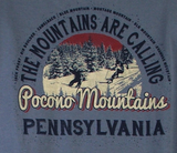 The Mountains Are Calling Short-Sleeve Souvenir T-Shirt BLUEJEAN (Skier)