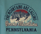 The Mountains Are Calling Short-Sleeve Souvenir T-Shirt SEAFOAM  (Skier)