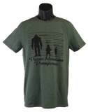 Pocono Mountains Bigfoot Lineup Souvenir Shortsleeve T-shirt HTHGRN
