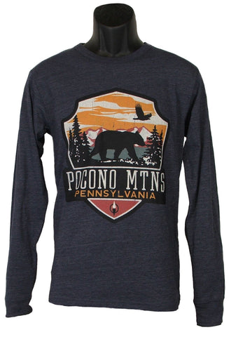 Pocono Mountains Bear and Eagle Long Sleeve T-shirt
