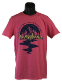 Pocono Mountains Pennsylvania Souvenier Short Sleeve Tee Heather Red